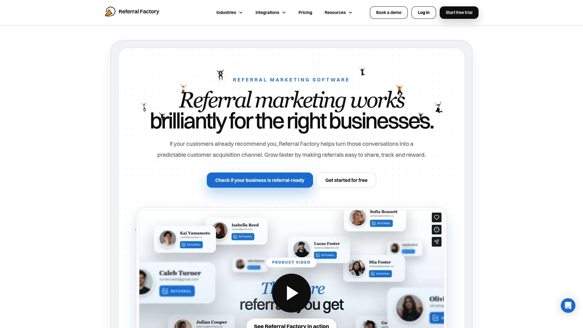 Referral Factory homepage