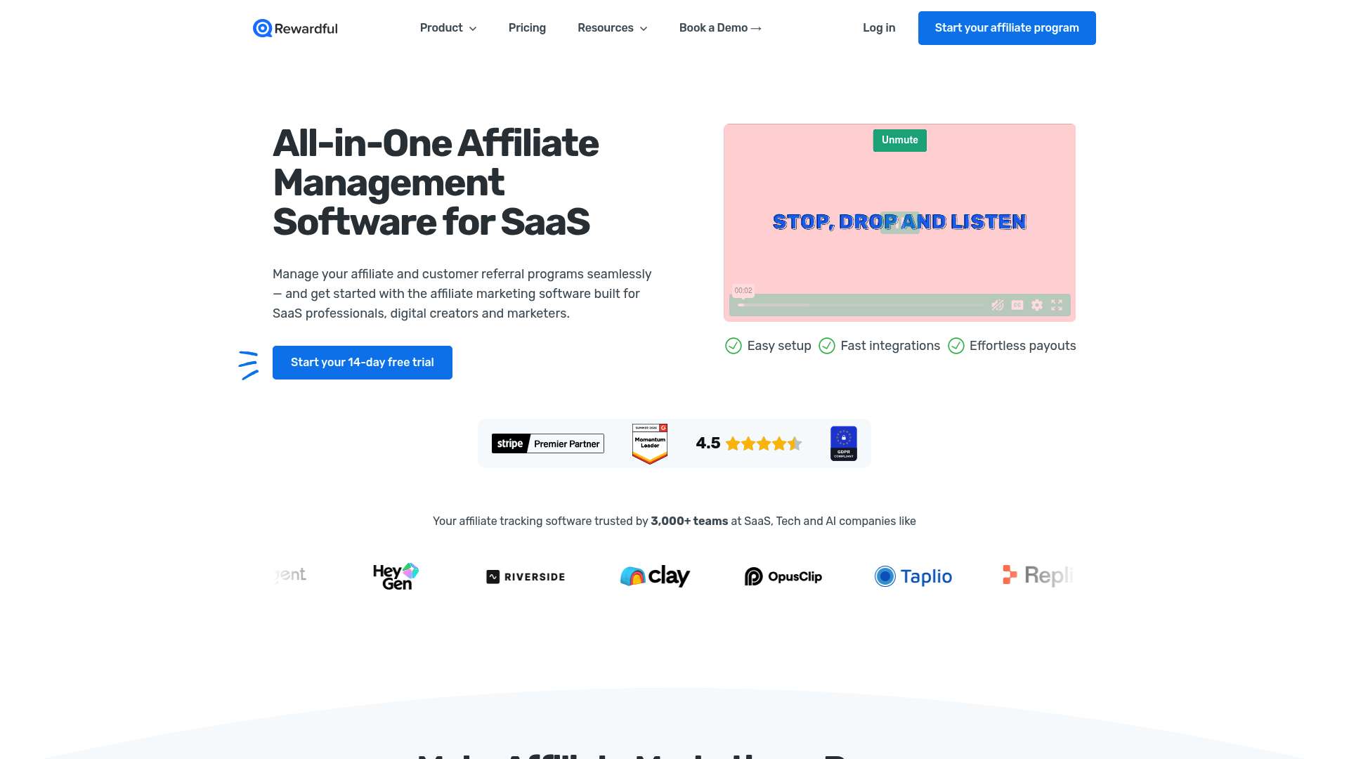 Rewardful homepage