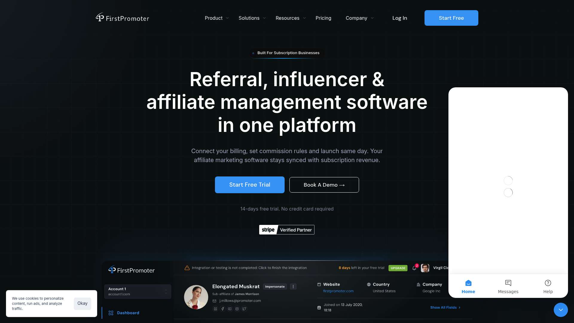 FirstPromoter homepage