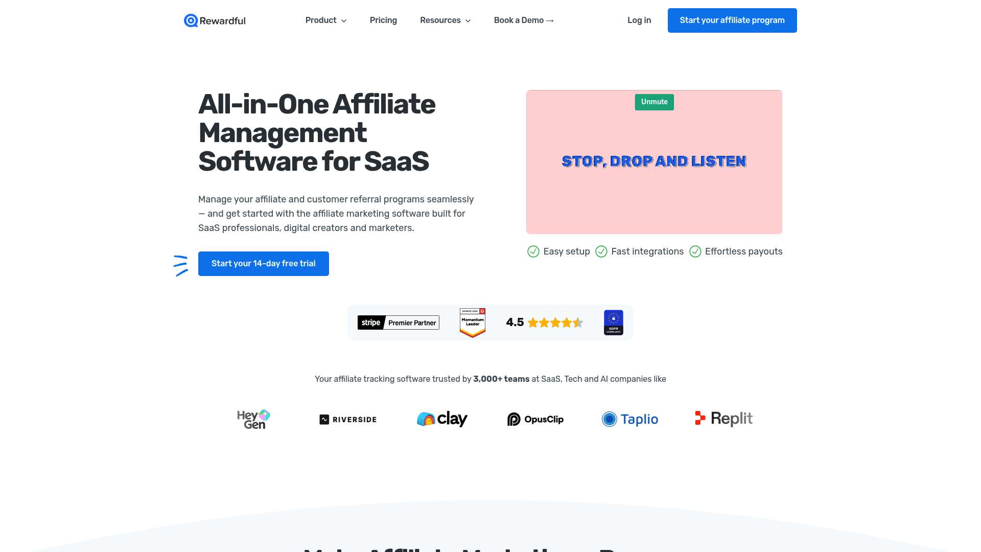 Rewardful homepage