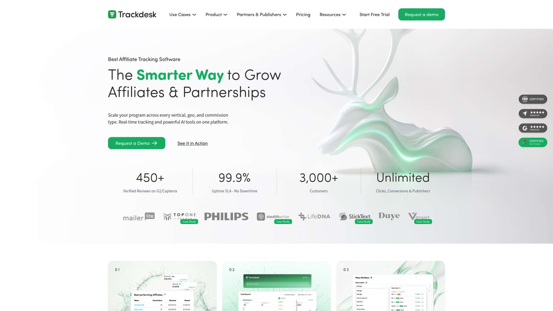 Trackdesk homepage