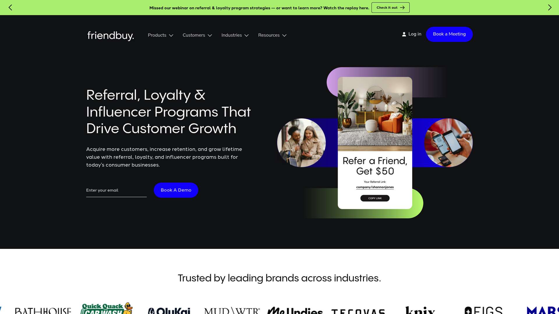 Friendbuy homepage