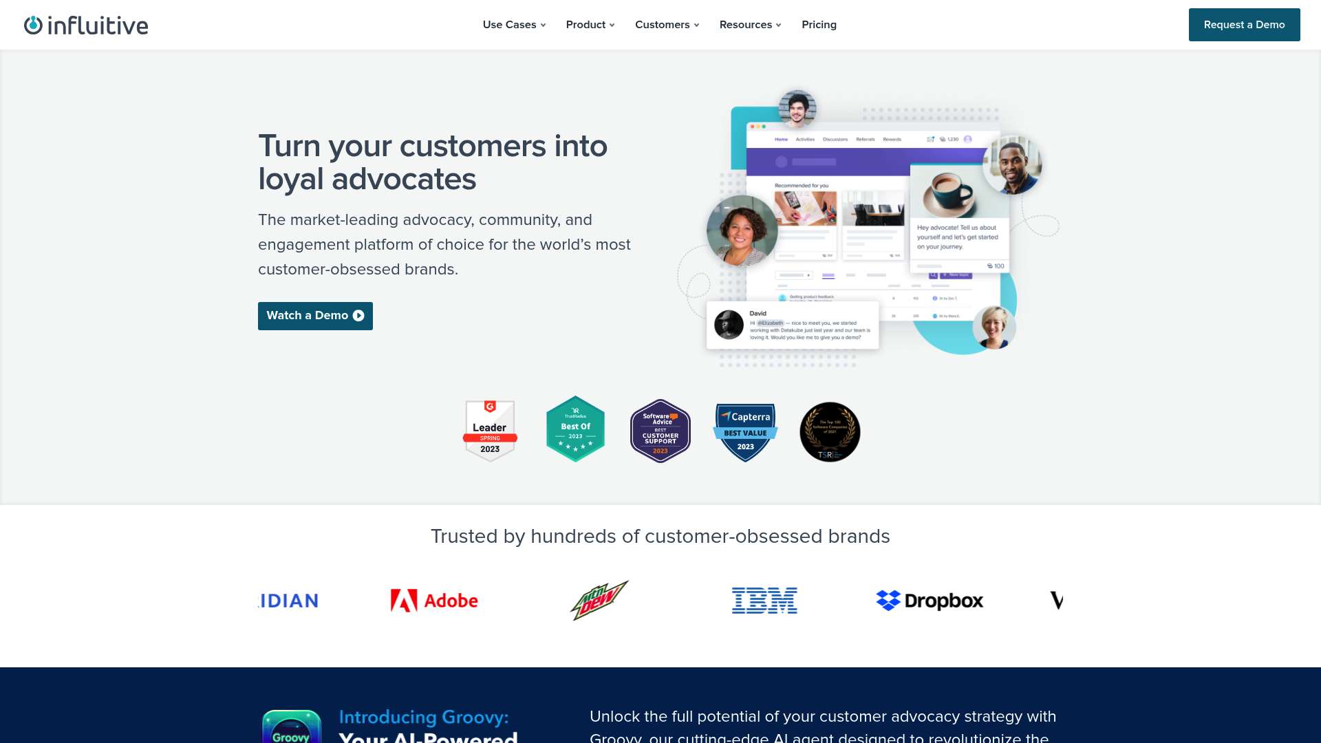 Influitive homepage