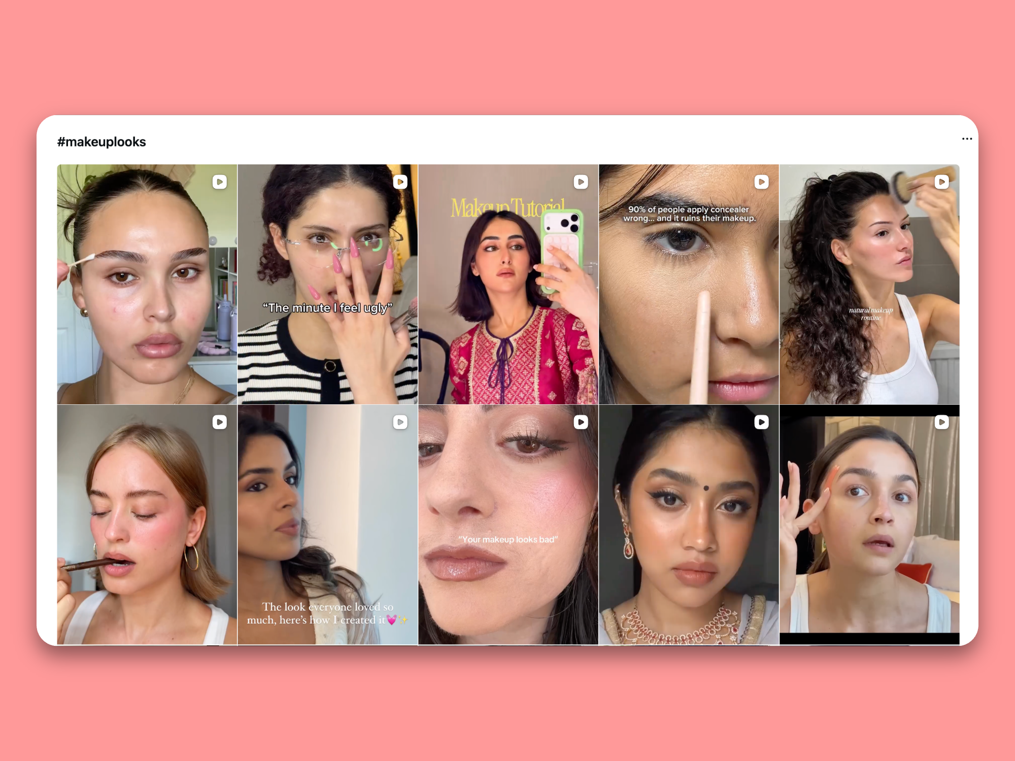 Instagram hashtag results for beauty content