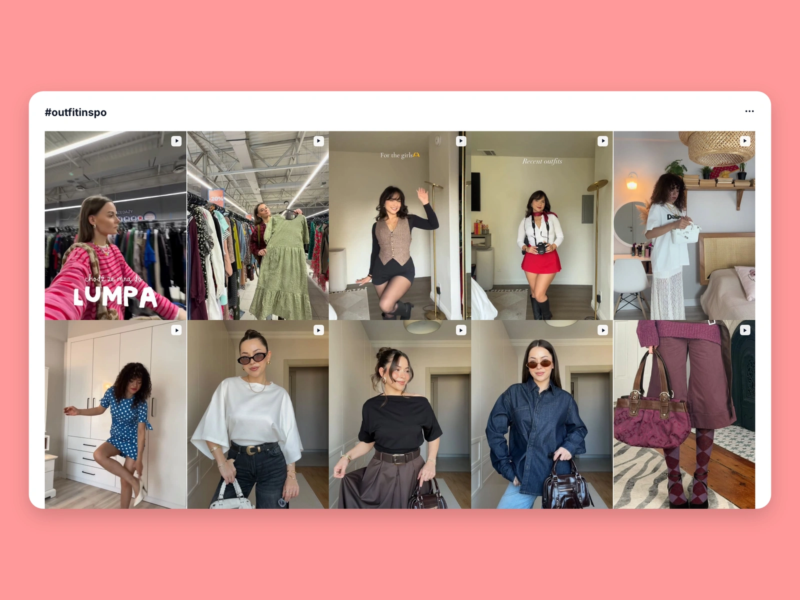 Instagram hashtag results for fashion content