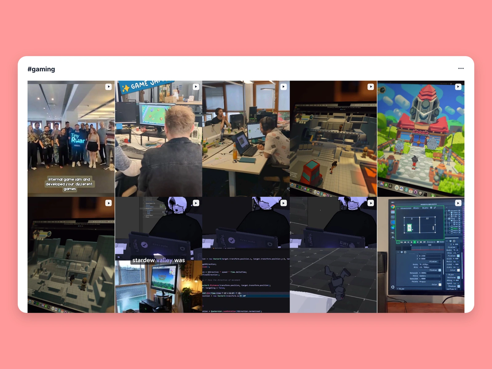 Instagram hashtag results for gaming content