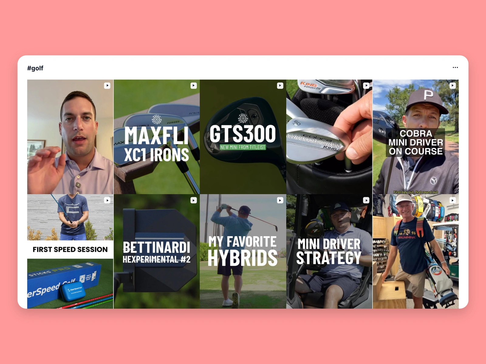 Instagram hashtag results for golf content
