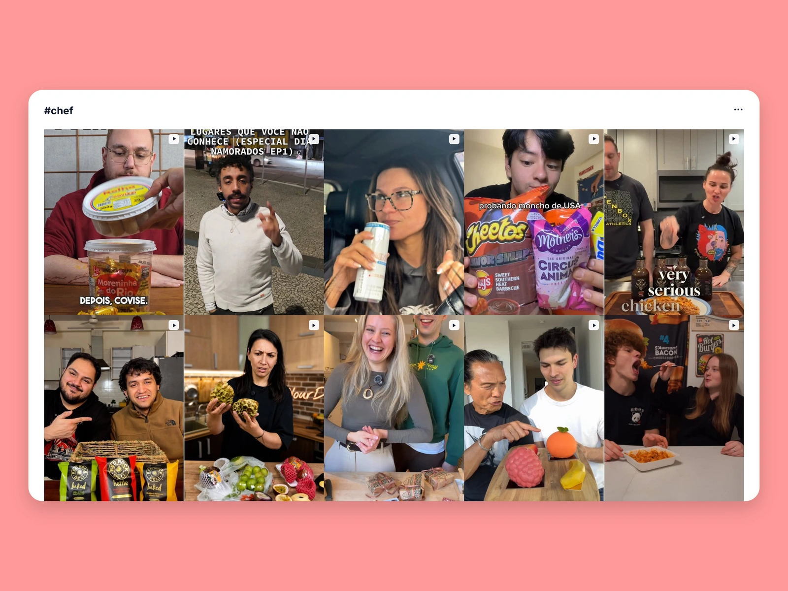 Instagram hashtag results for chef content