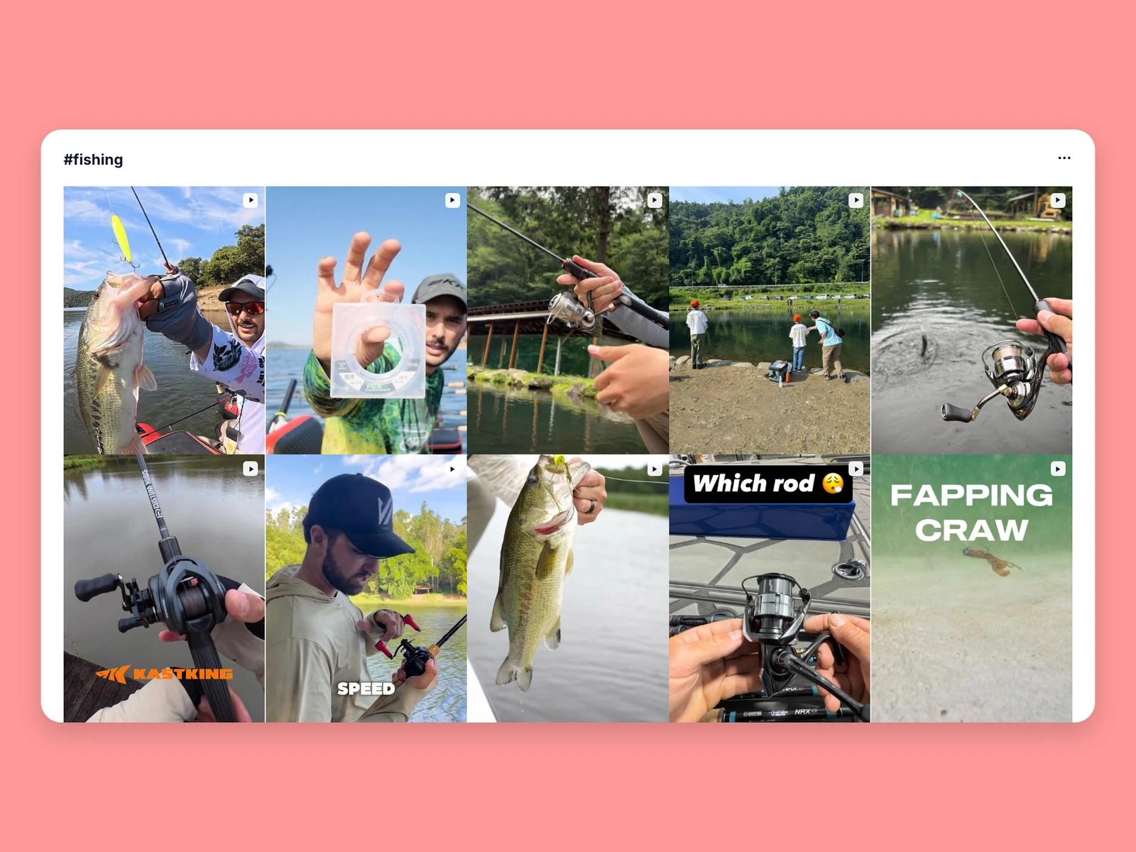 Instagram hashtag results for fishing content