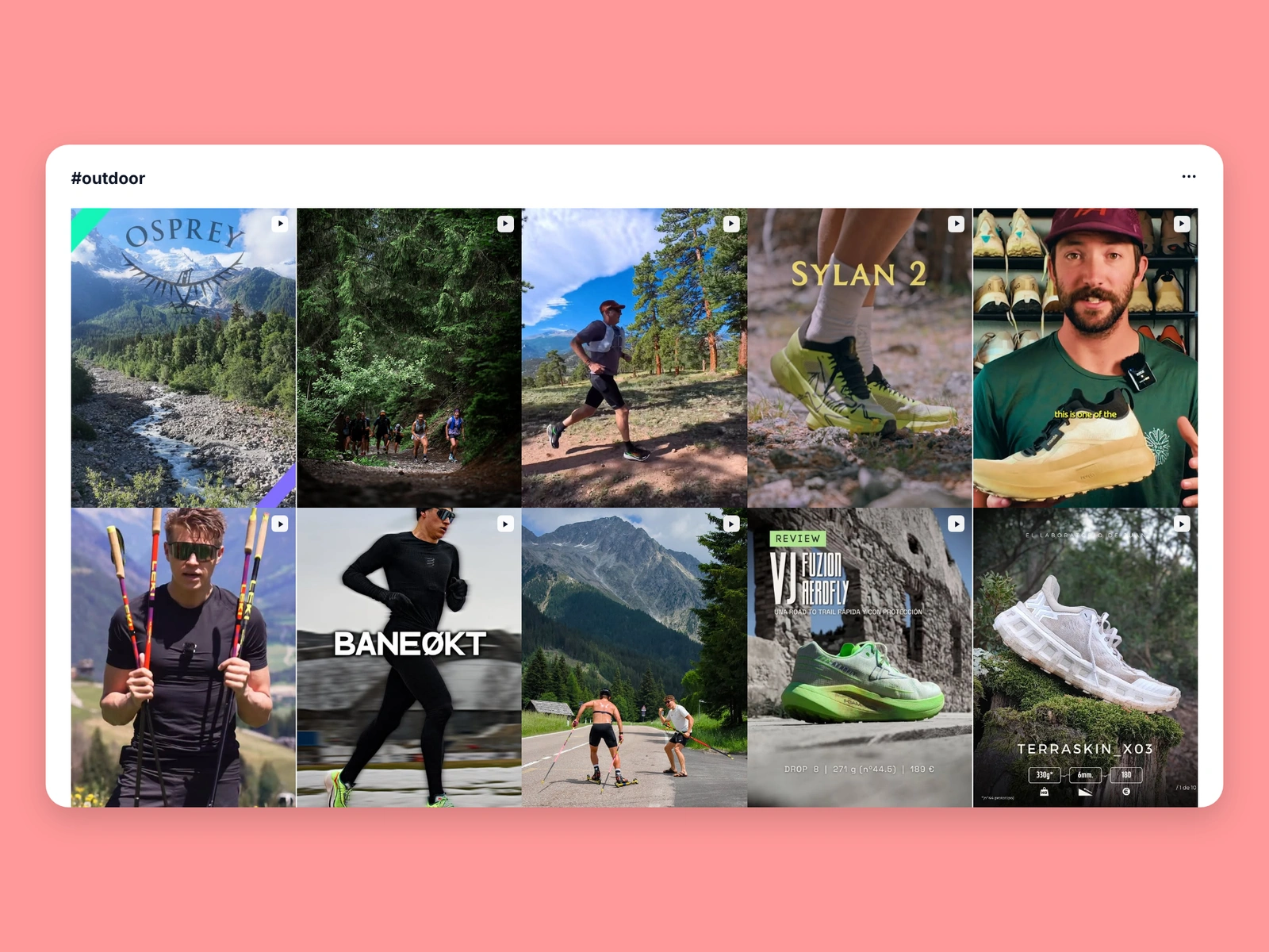 Instagram hashtag results for outdoor content