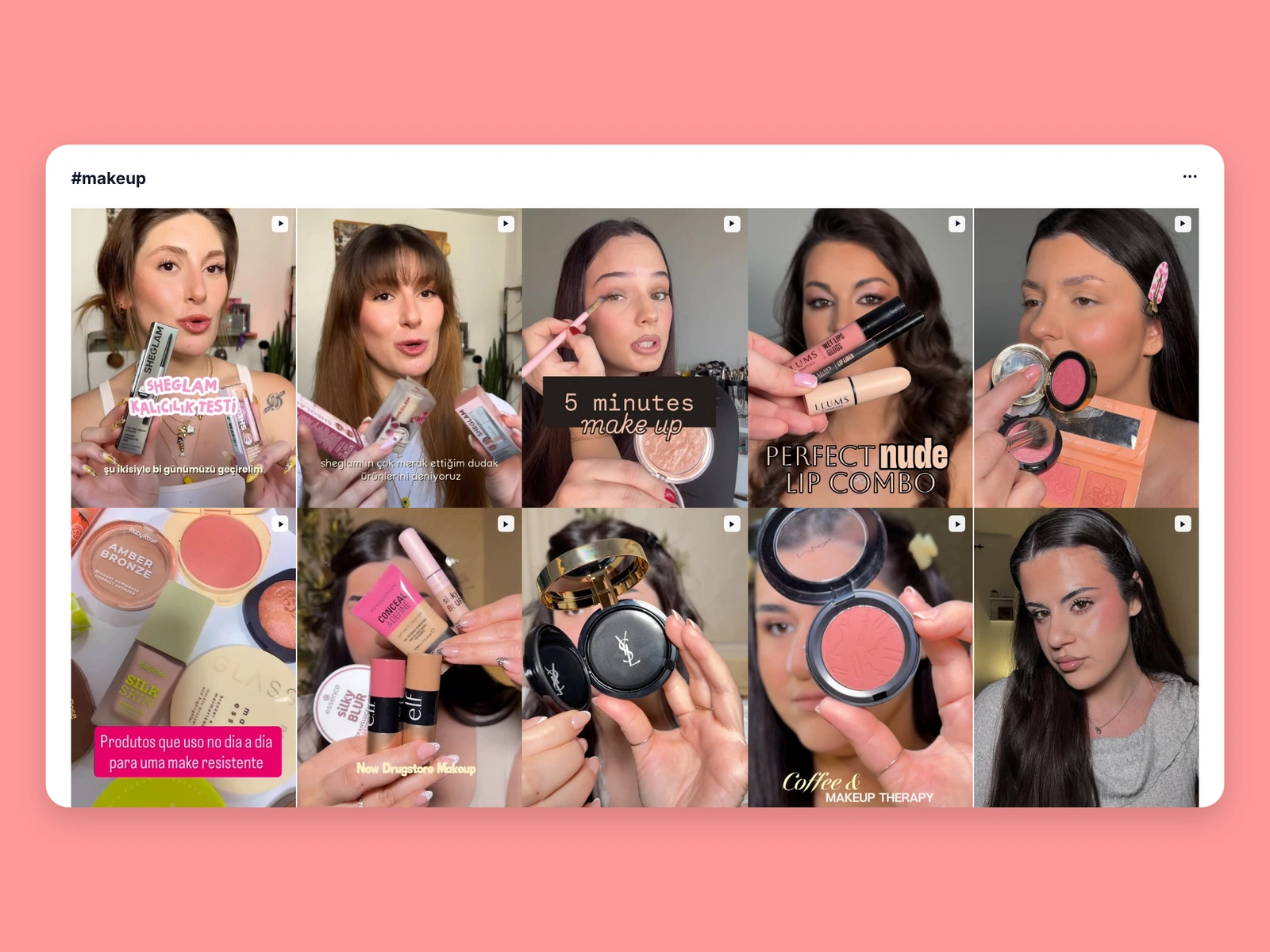 Instagram hashtag results for makeup content