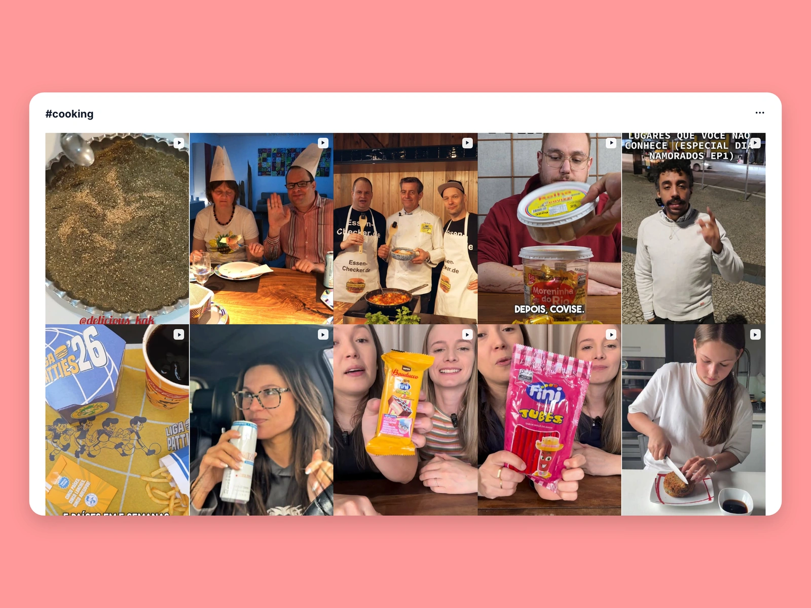 Instagram hashtag results for cooking content