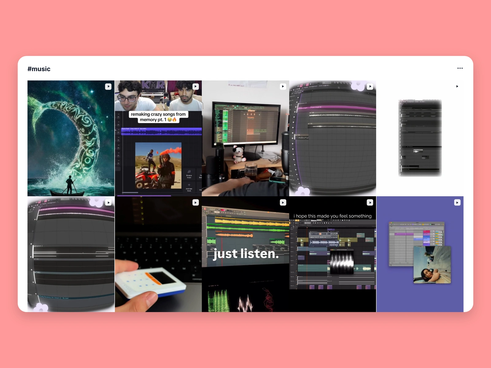 Instagram hashtag results for music content