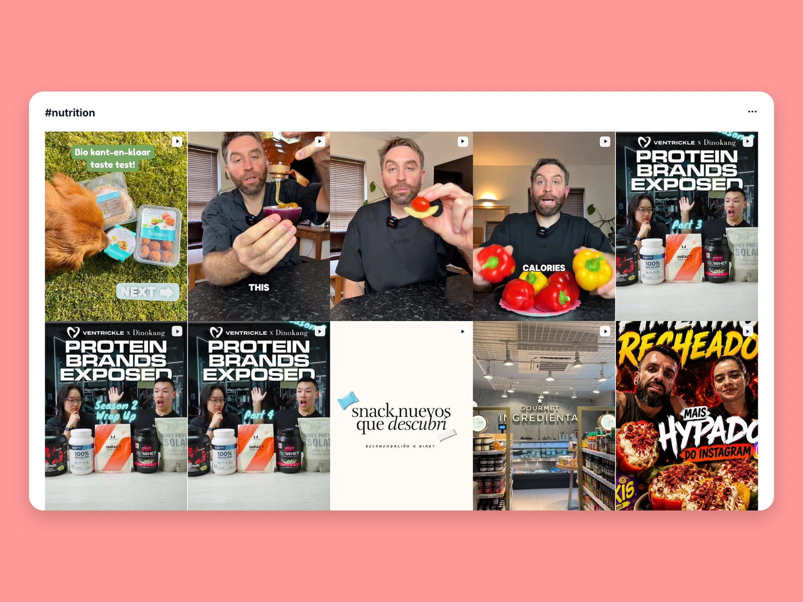 Instagram hashtag results for nutrition content