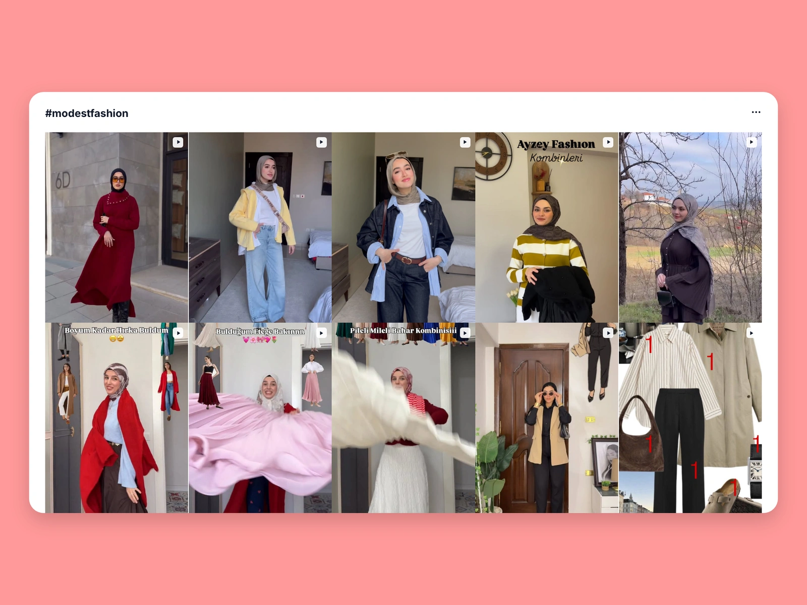 Instagram hashtag results for modest fashion content