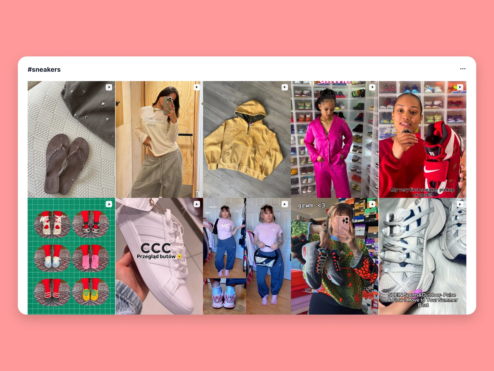 Instagram hashtag results for sneakers content