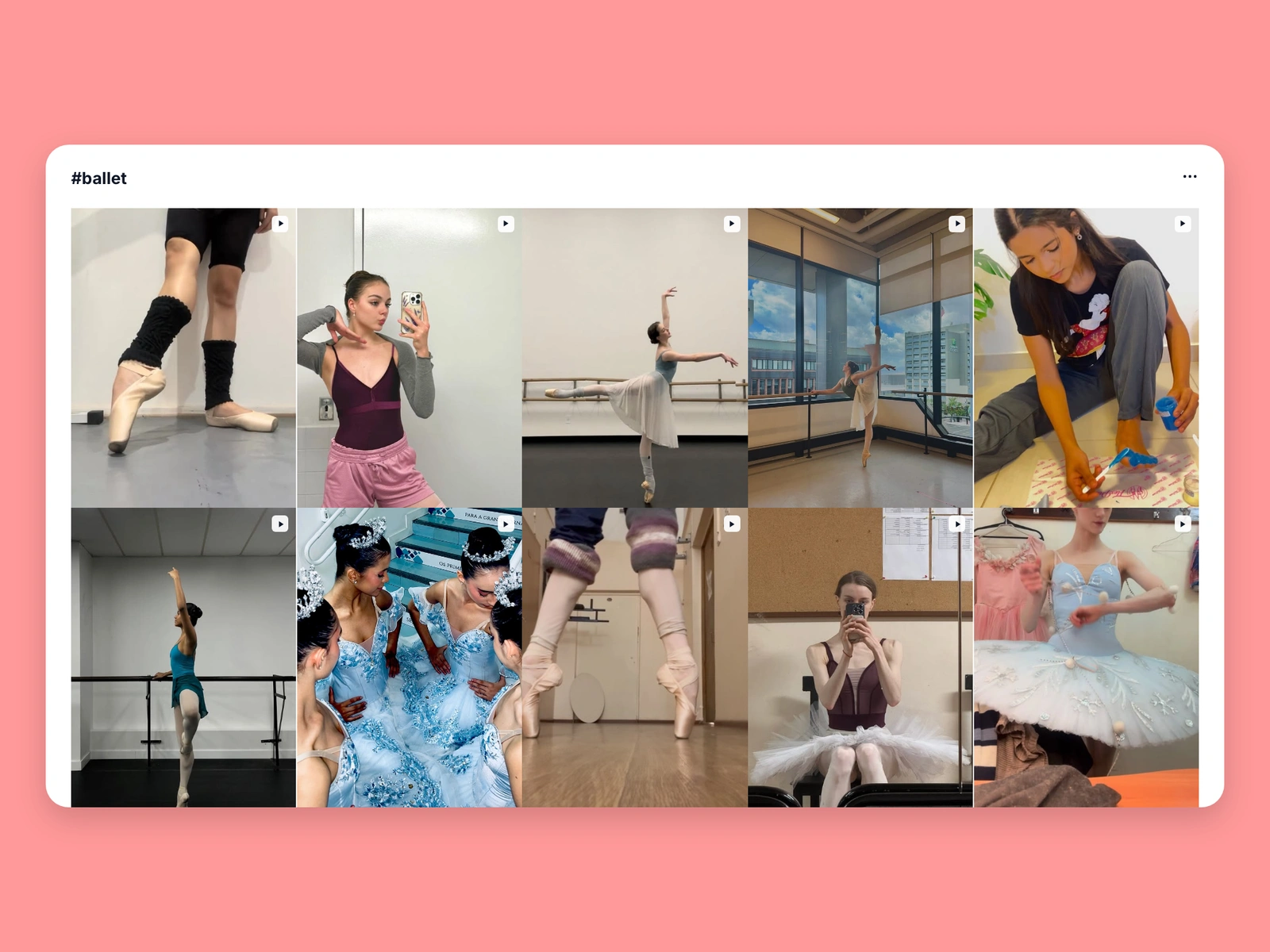Instagram hashtag results for ballet content