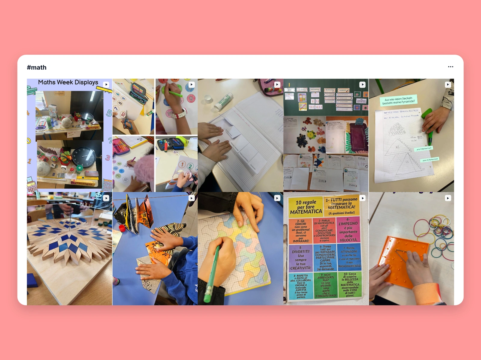 Instagram hashtag results for math content