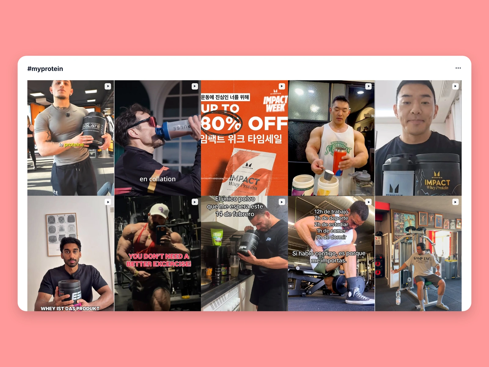 Instagram hashtag results for myprotein content