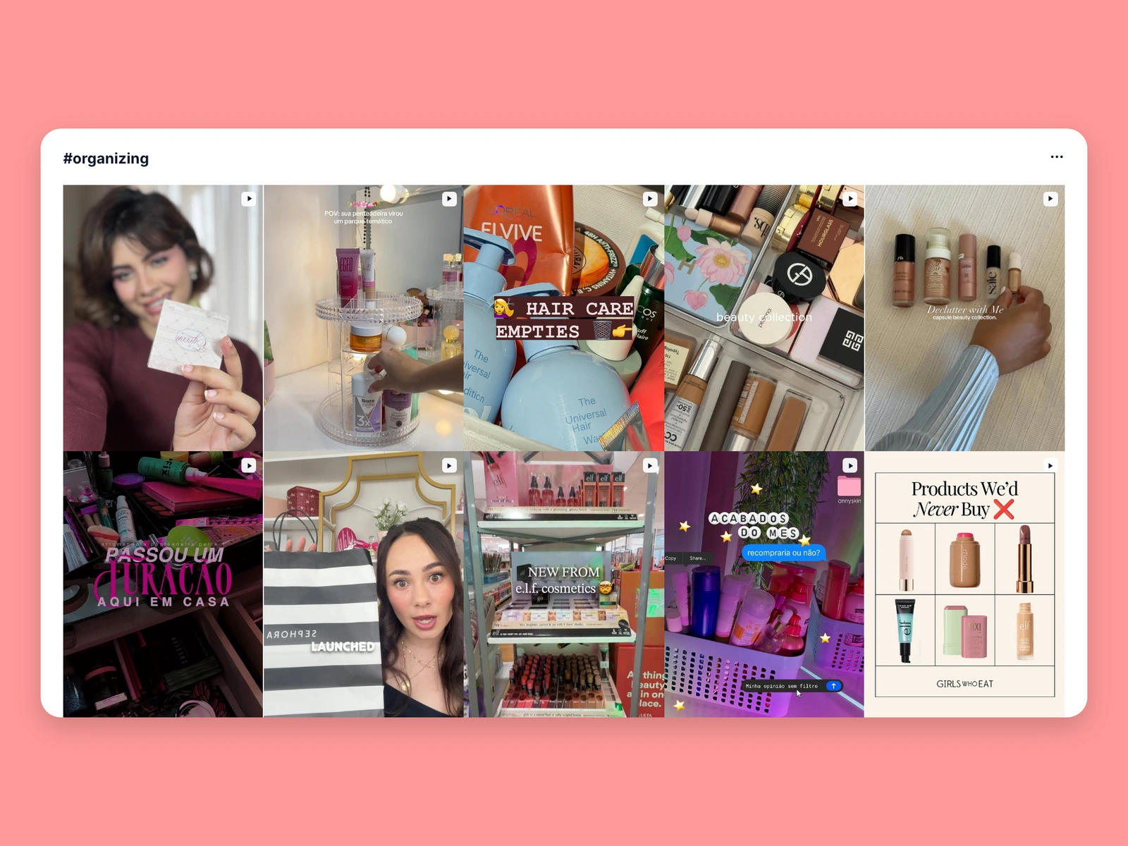 Instagram hashtag results for organizing content