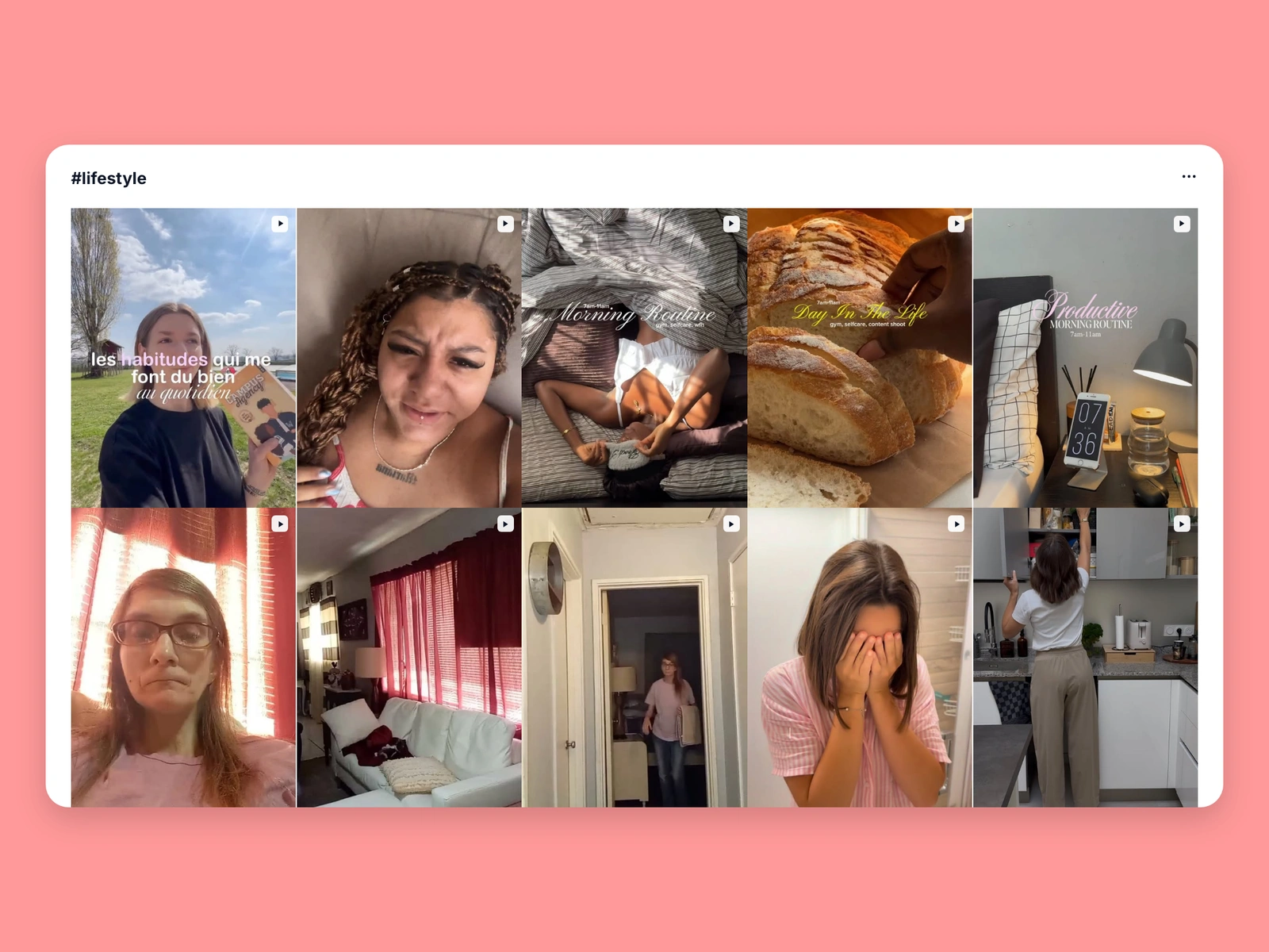 Instagram hashtag results for lifestyle content