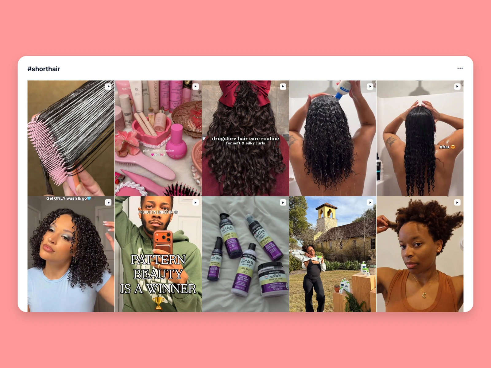 Instagram hashtag results for short hair content