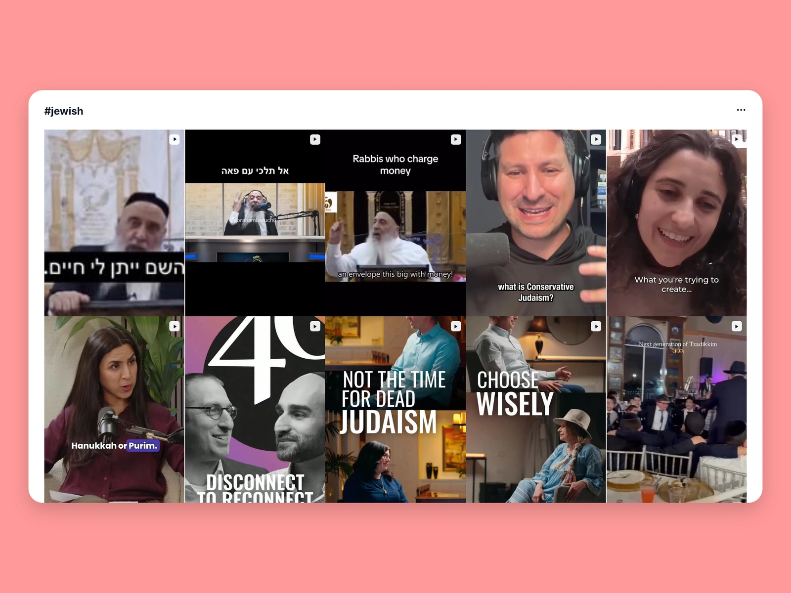 Instagram hashtag results for jewish content