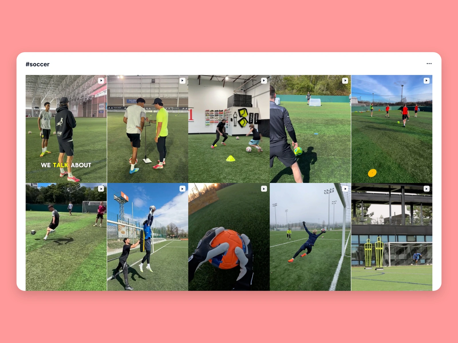 Instagram hashtag results for soccer content