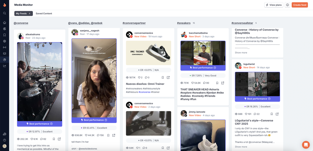 a look of HypeAuditor's media monitor tool, where users can create their own feeds
