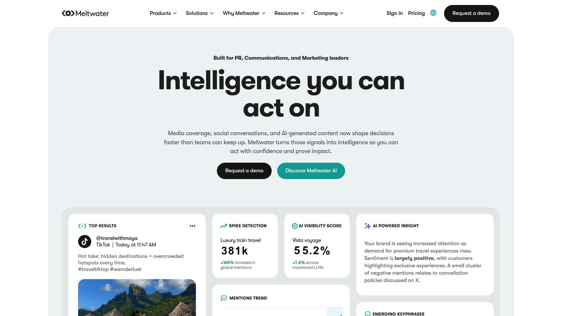 Meltwater homepage