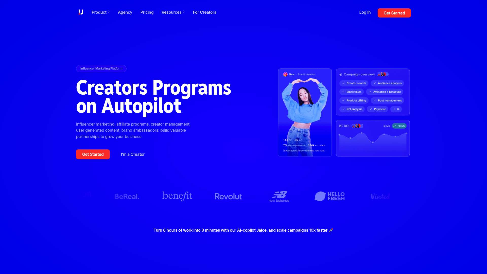 Upfluence homepage