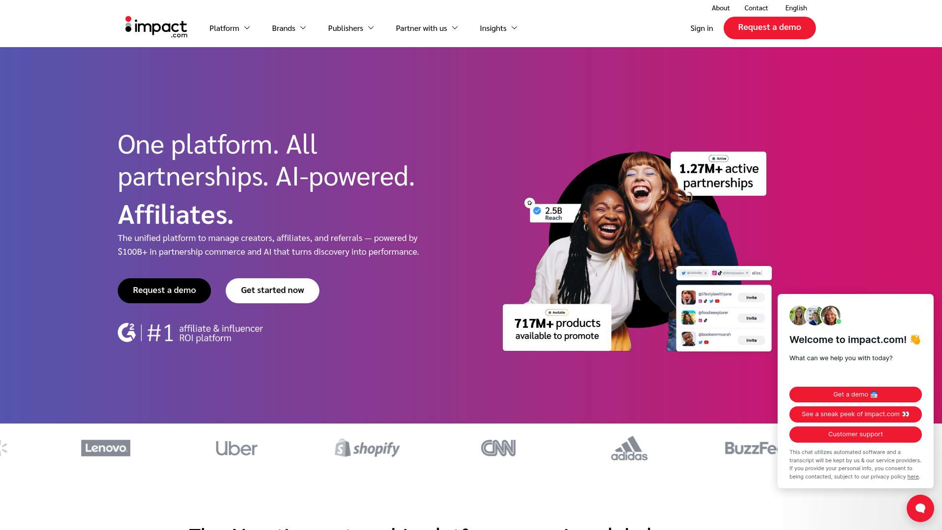 Impact homepage