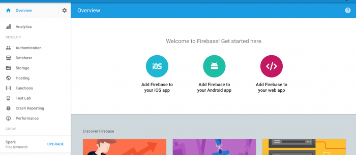 how to create a firebase project