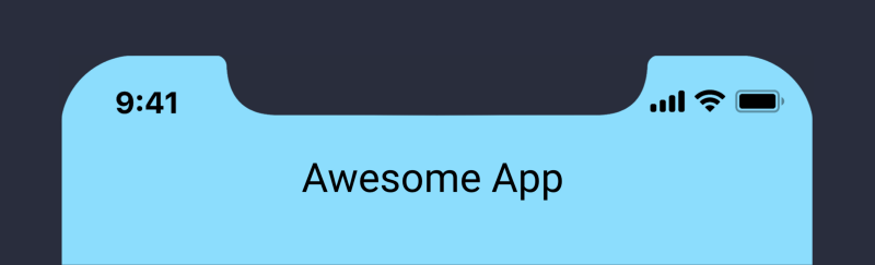 screenshot presenting notch and status bar in react native