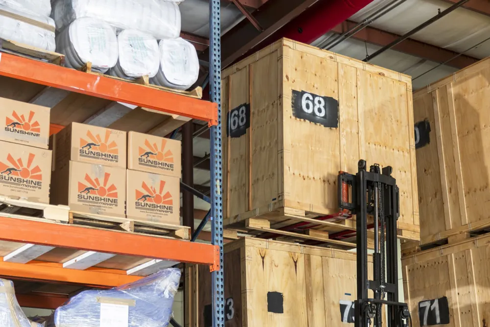 furniture securely packed and stored during moving gap