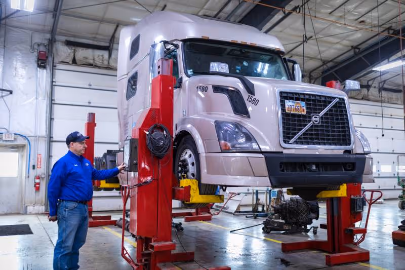 Semi truck with brake problems