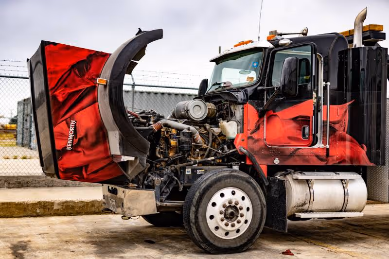 Heavy-duty diesel truck in for engine conversion service