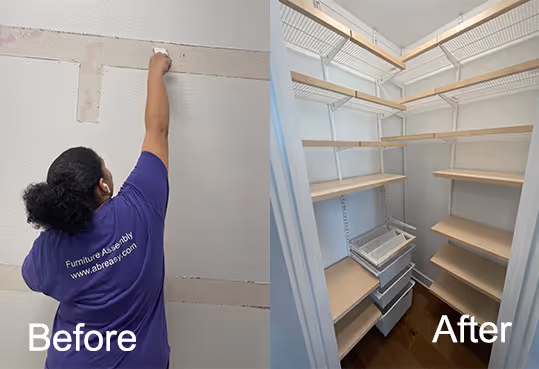 image of before and after cleaning in a living room