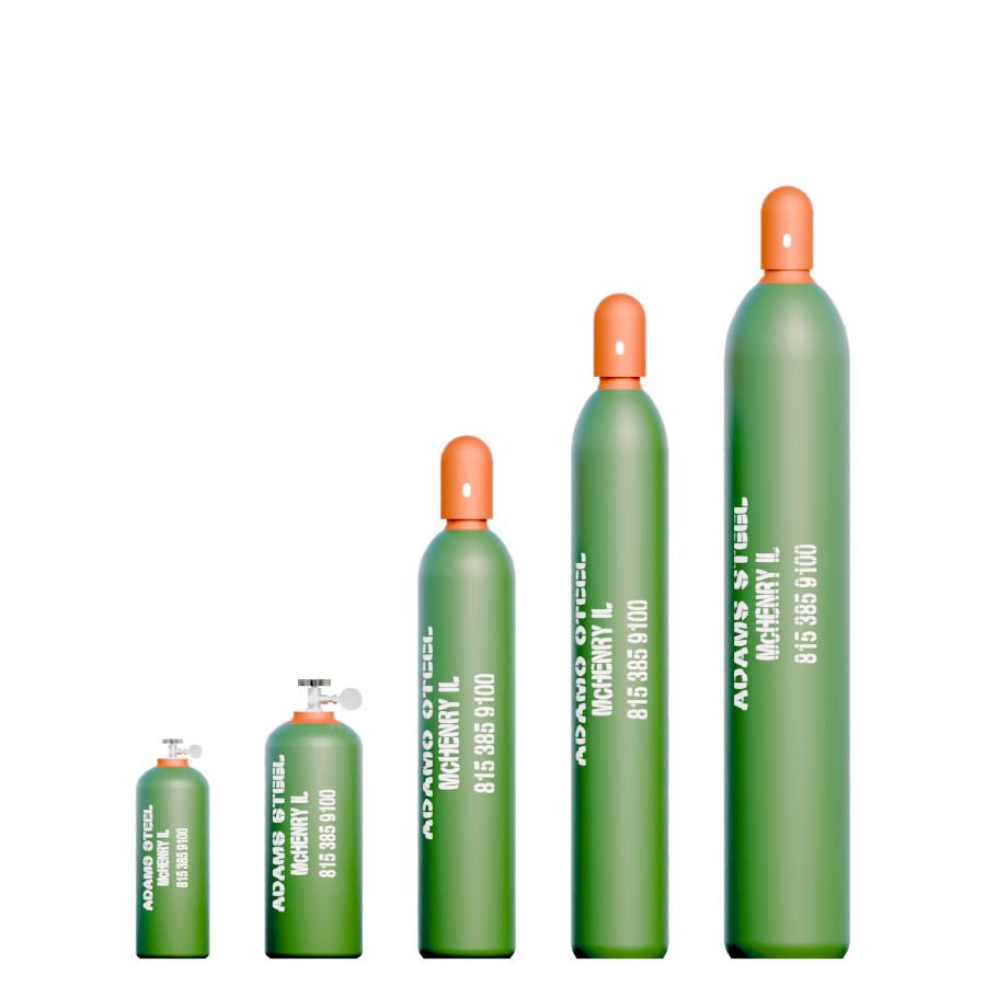 Oxygen cylinders, 21 to 251 cubic feet
