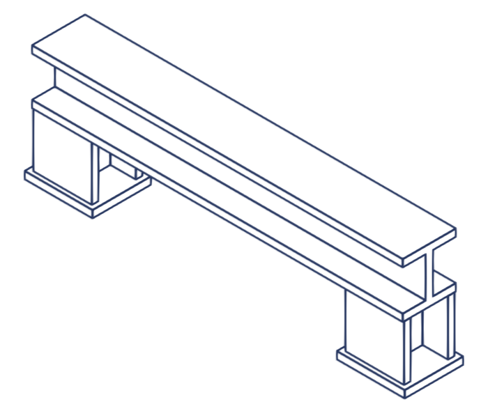 Steel beam and columns