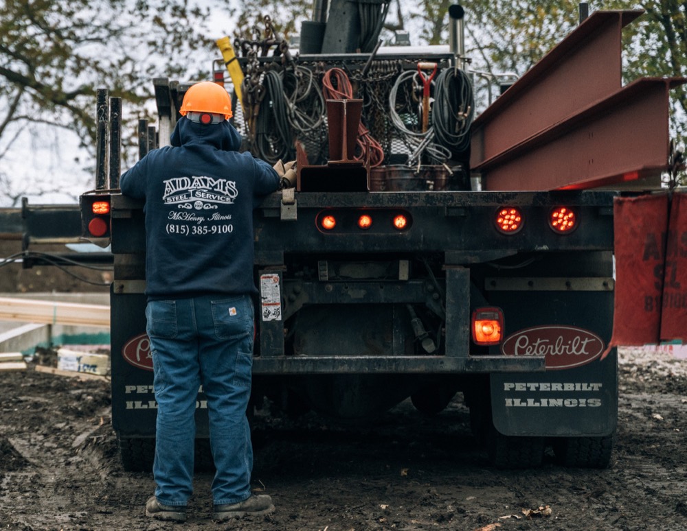 Crane truck on site