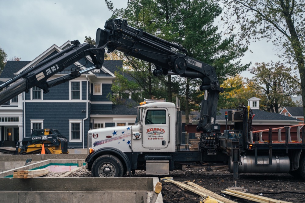 Crane lift in progress