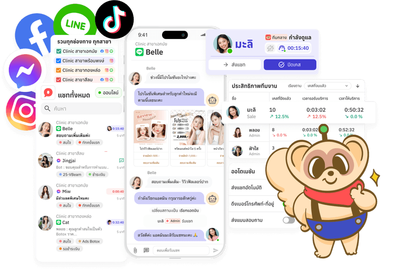 Oho Chat ระบบจัดการแชท Facebook LINE OA TikTok Instagram ครบจบในที่เดียว