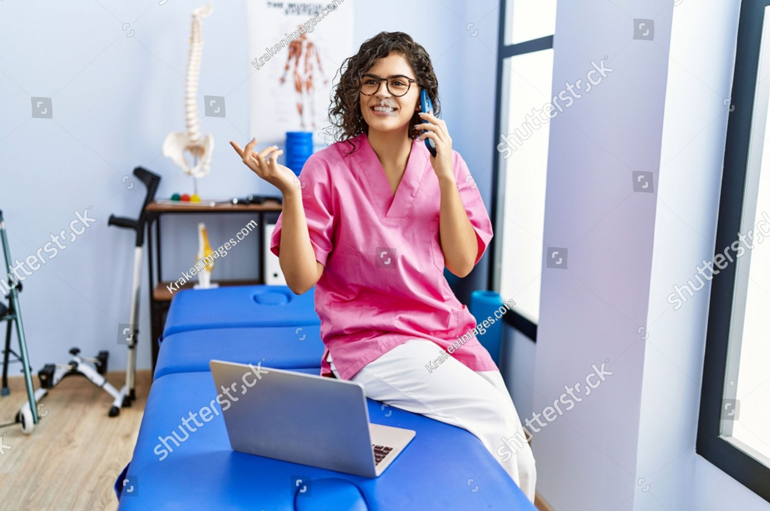Therapist checking the time