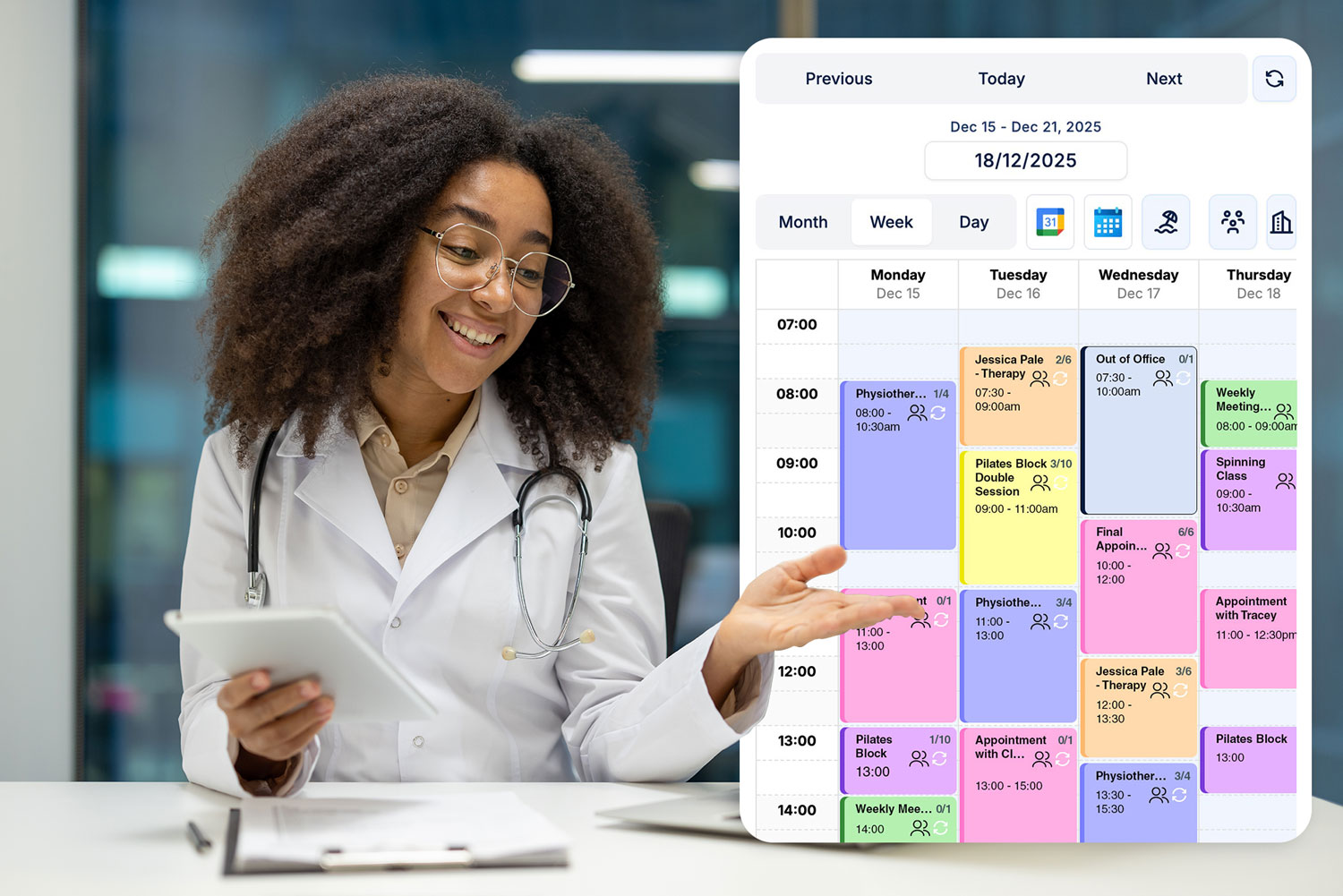Doctor using Rehab Guru software