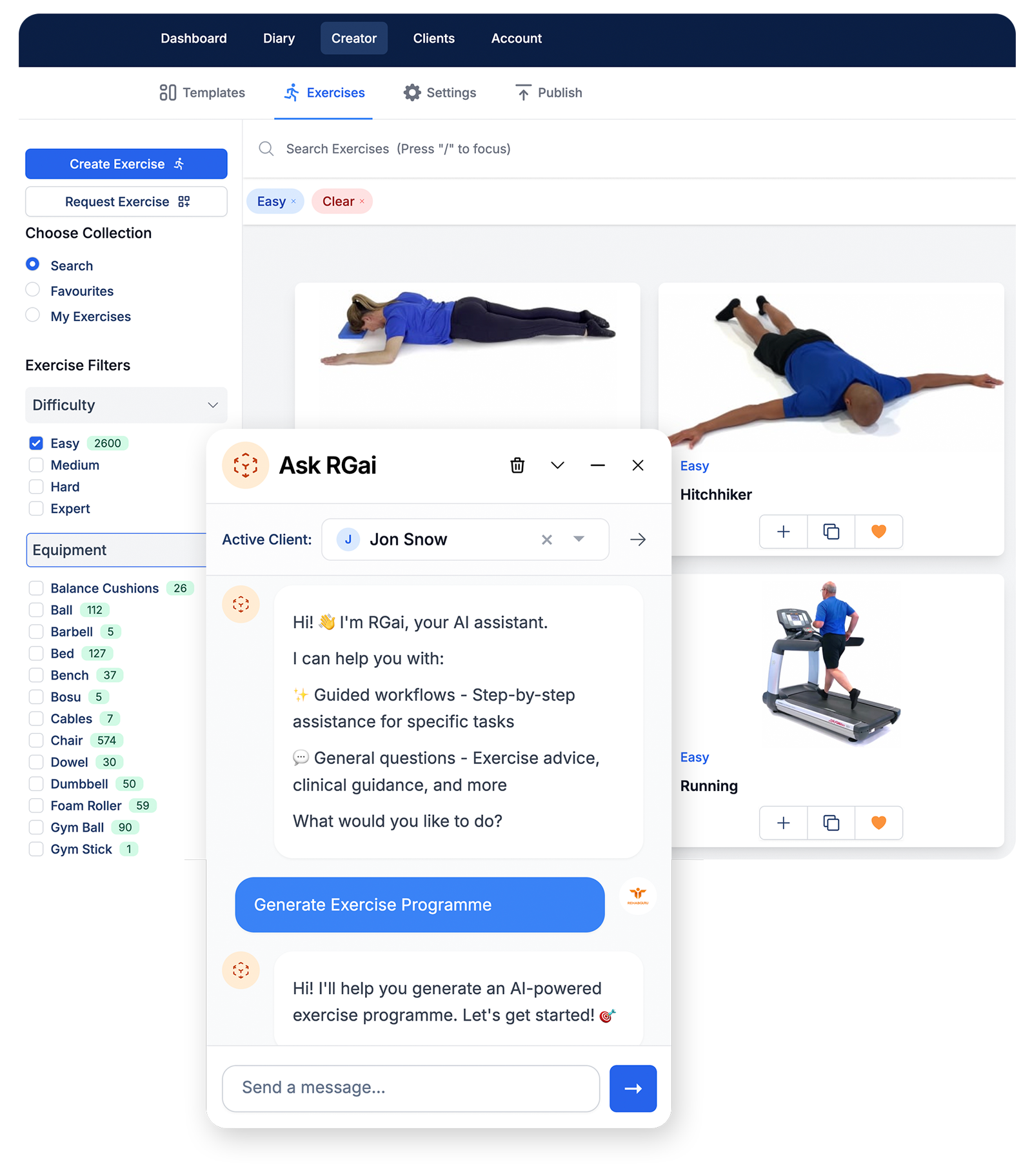 Ask RG feature in clinic software