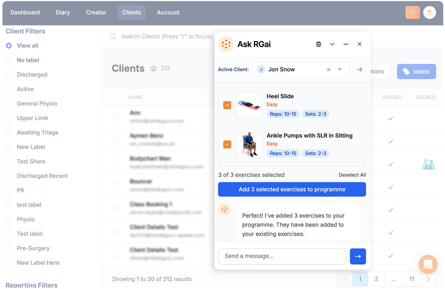 AI Built exercise programmes