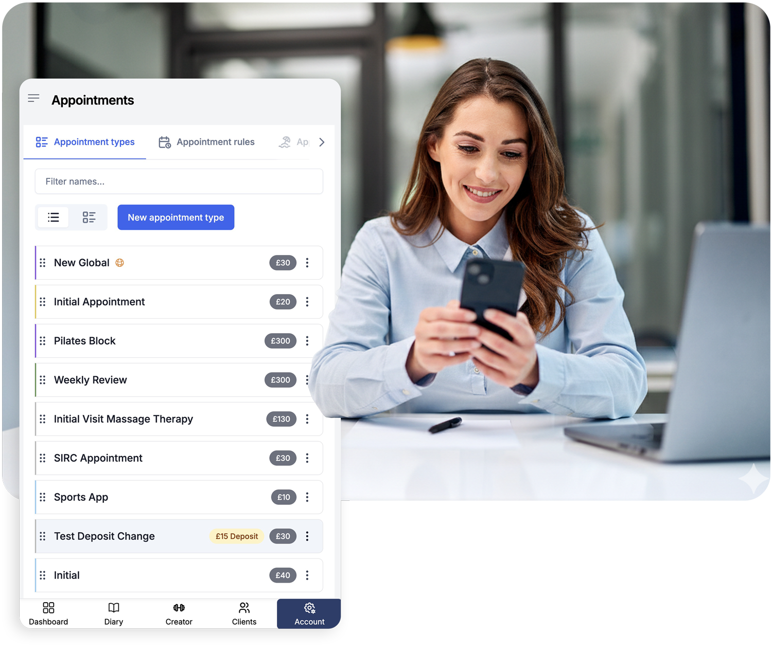 Appointments and note taking on a mobile