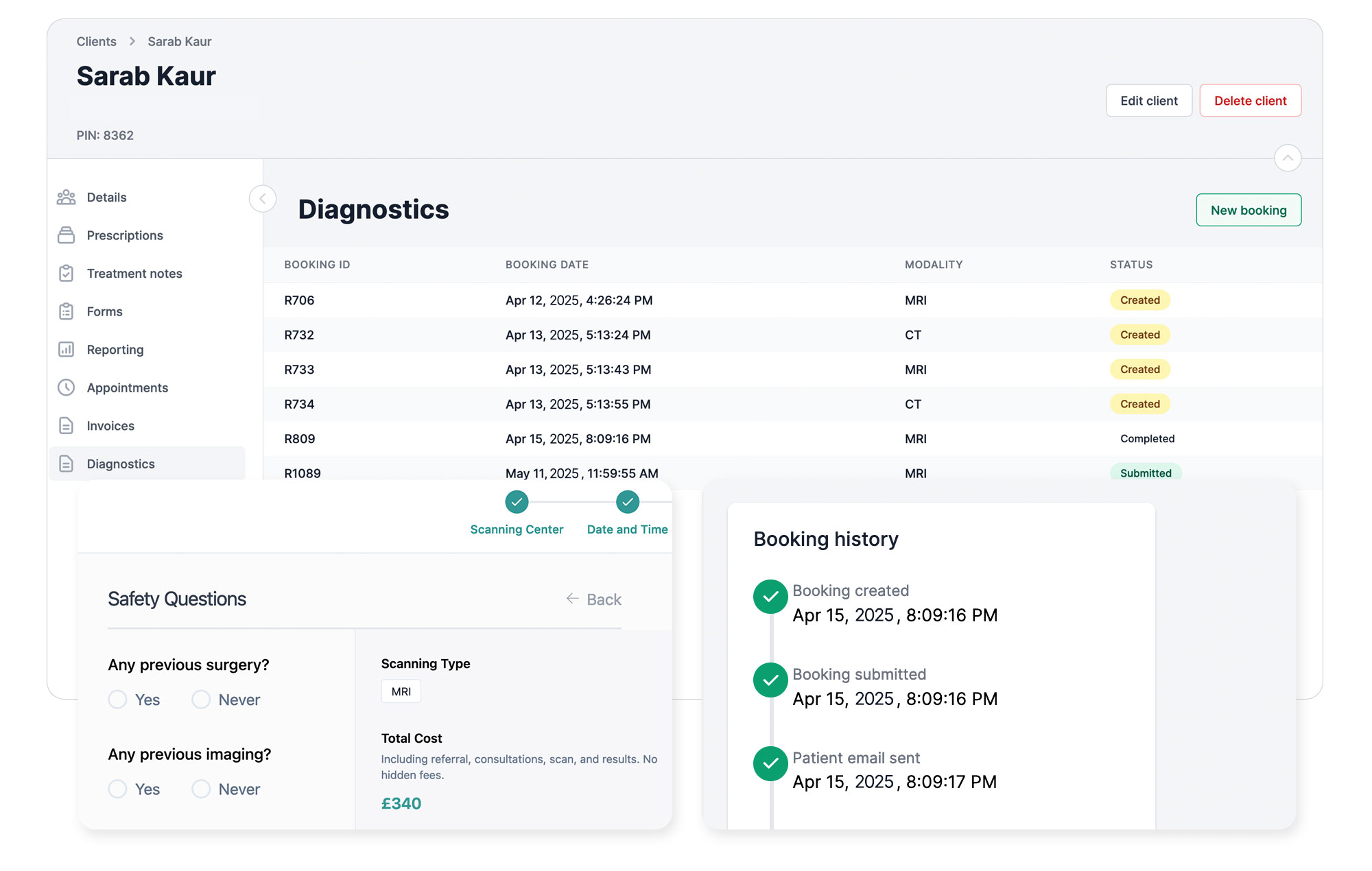 Scanning diagnostics