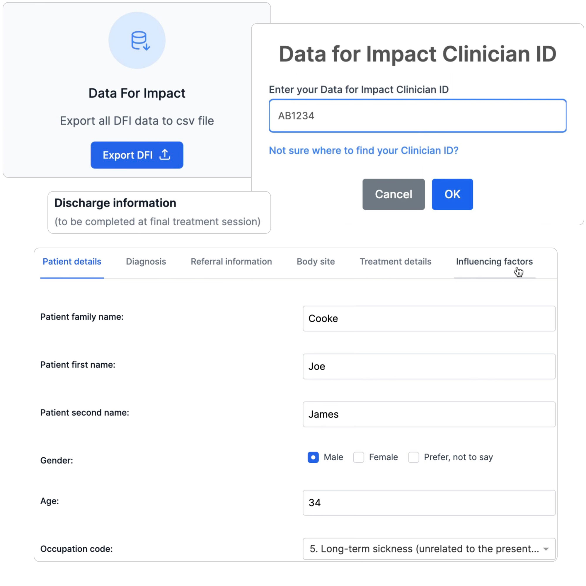 Data for impact screenshots